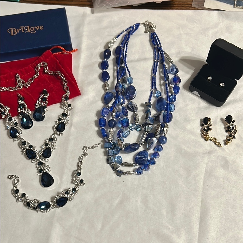 Multi-strand necklace with layered effect with other Costume Type Jewelry Lot #4